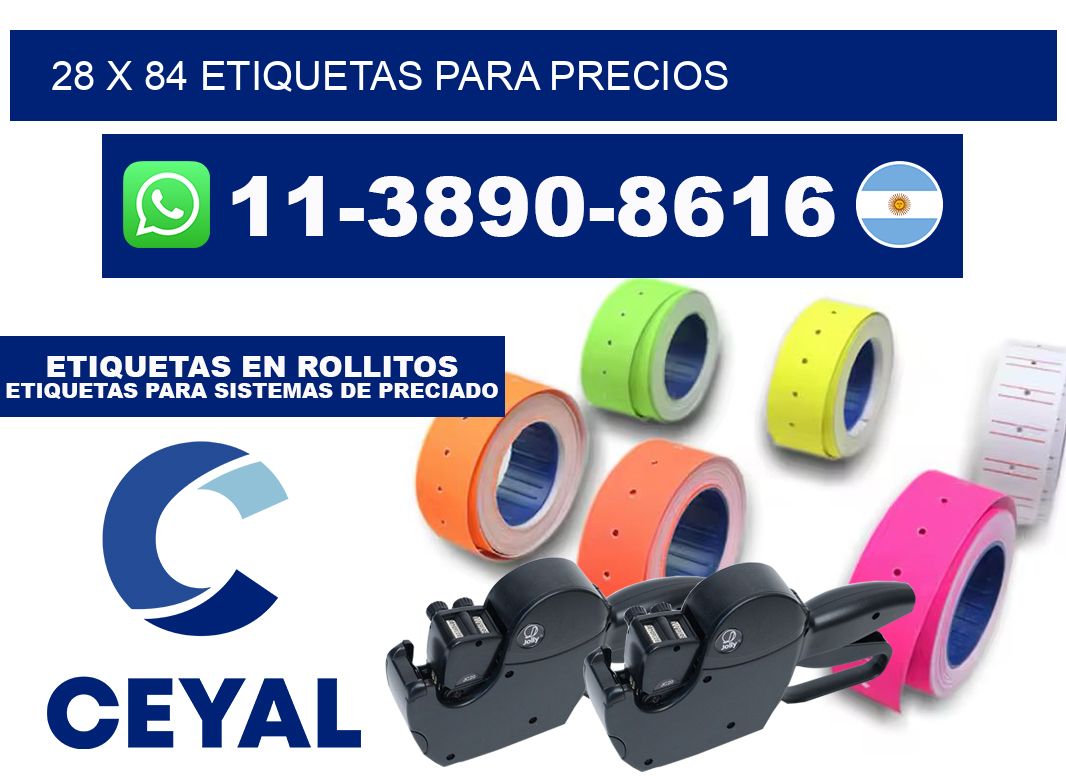 28 x 84 etiquetas para precios