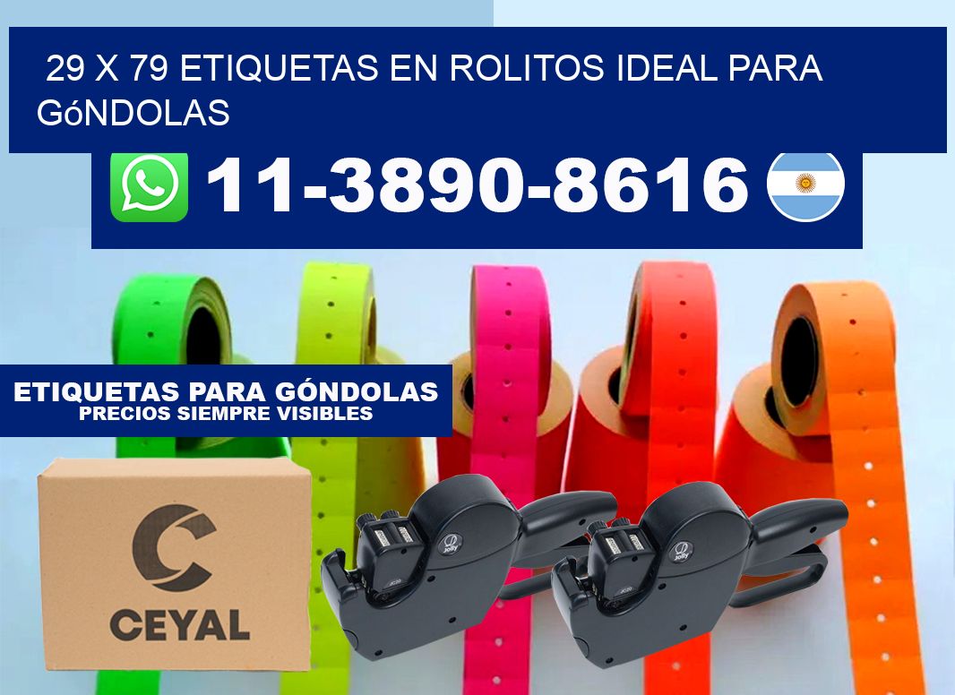 29 x 79 etiquetas en rolitos ideal para góndolas