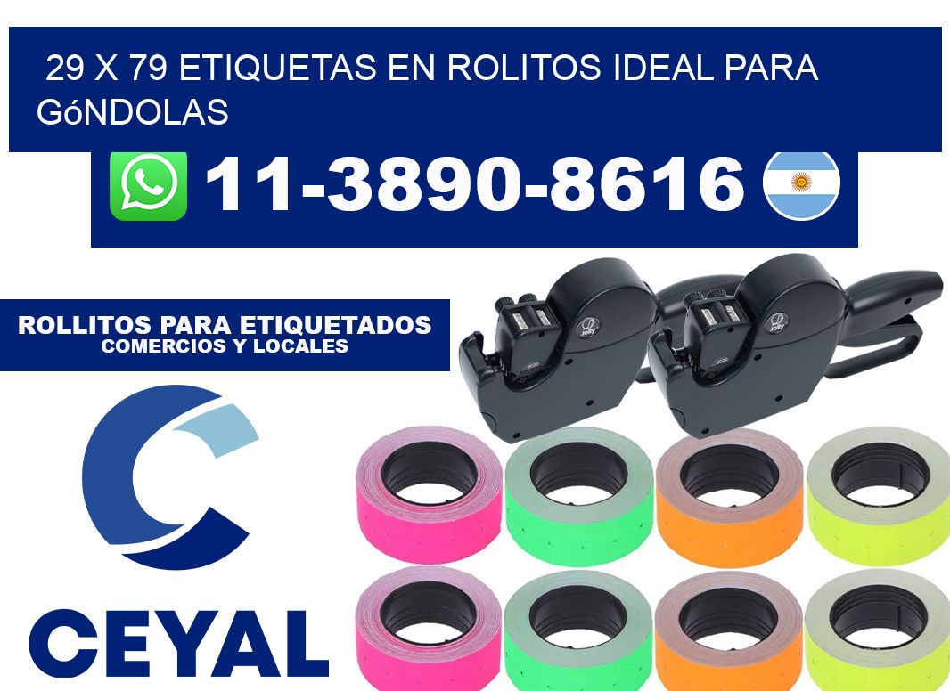 29 x 79 etiquetas en rolitos ideal para góndolas