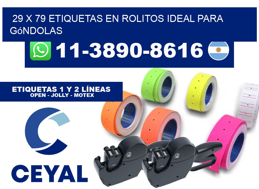 29 x 79 etiquetas en rolitos ideal para góndolas