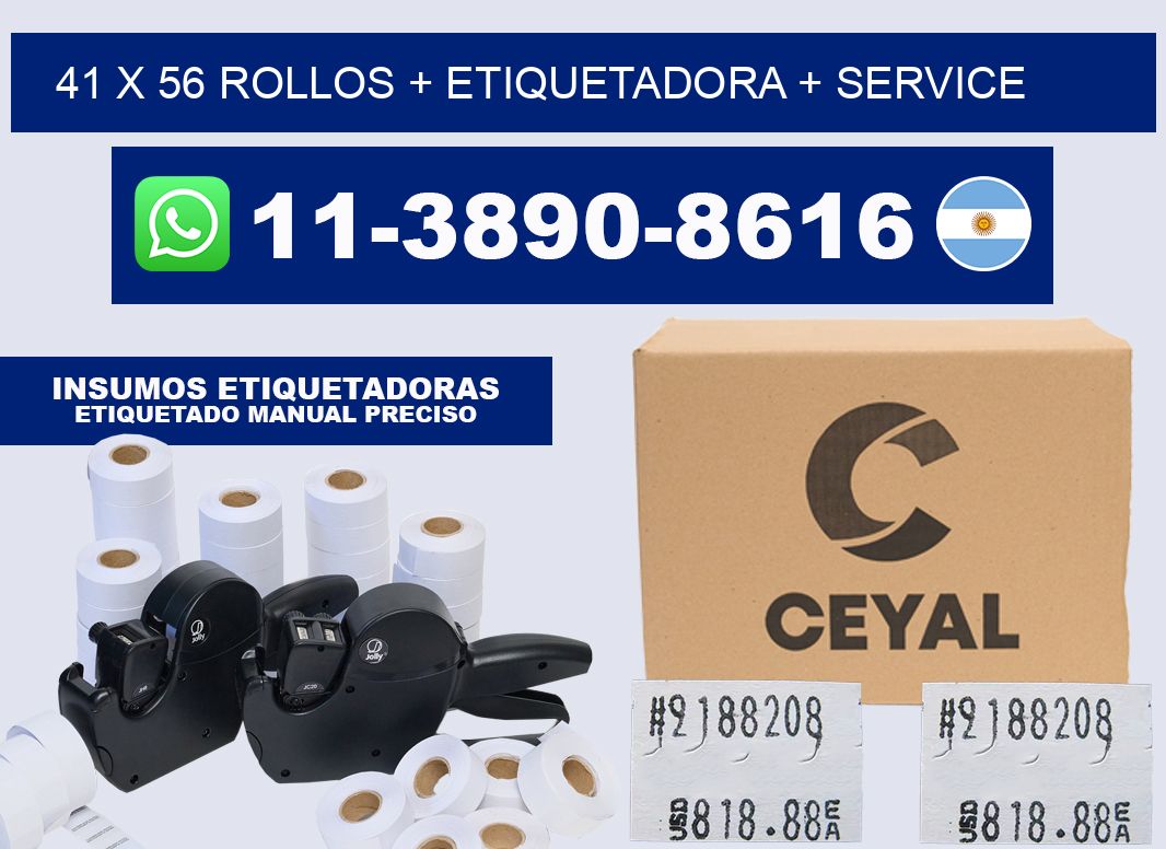 41 x 56 rollos + etiquetadora + service