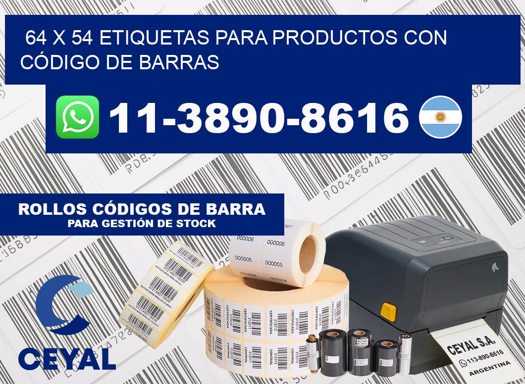 64 x 54 ETIQUETAS PARA PRODUCTOS CON CÓDIGO DE BARRAS