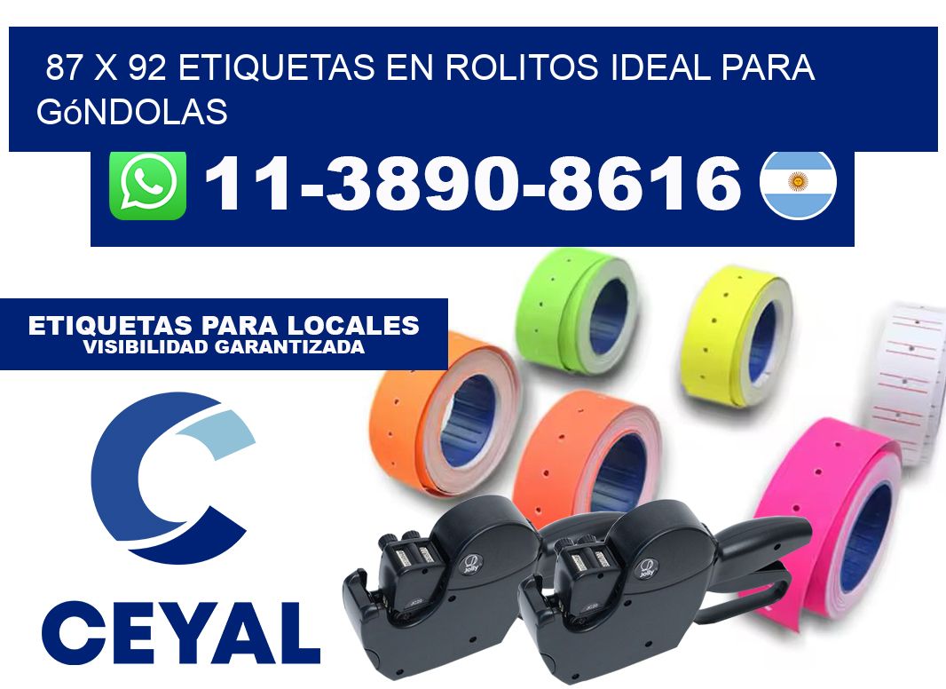 87 x 92 etiquetas en rolitos ideal para góndolas