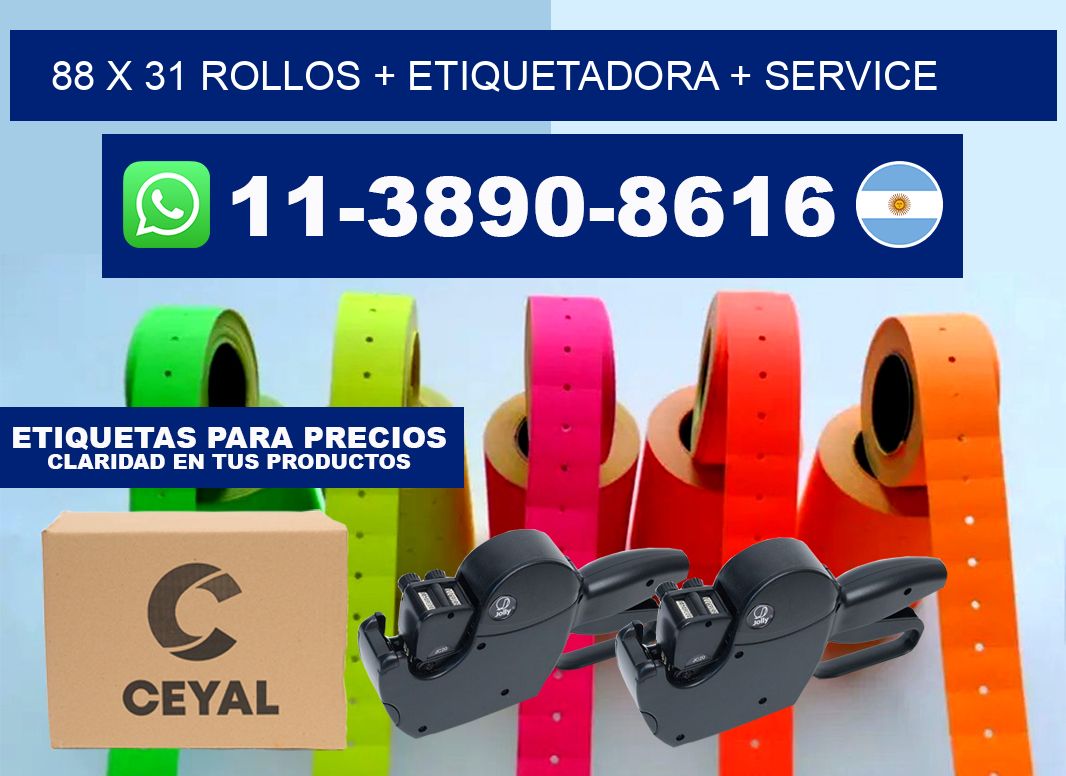 88 x 31 rollos + etiquetadora + service