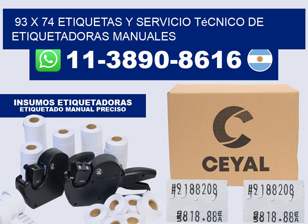 93 x 74 etiquetas y servicio técnico de etiquetadoras manuales