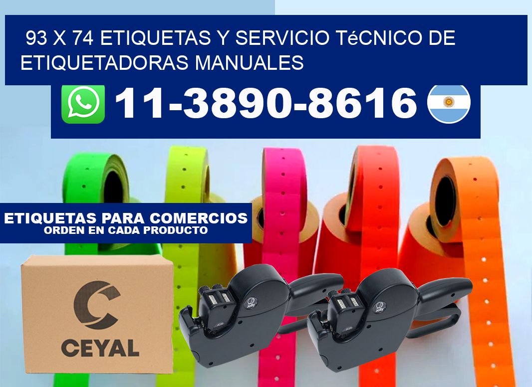 93 x 74 etiquetas y servicio técnico de etiquetadoras manuales