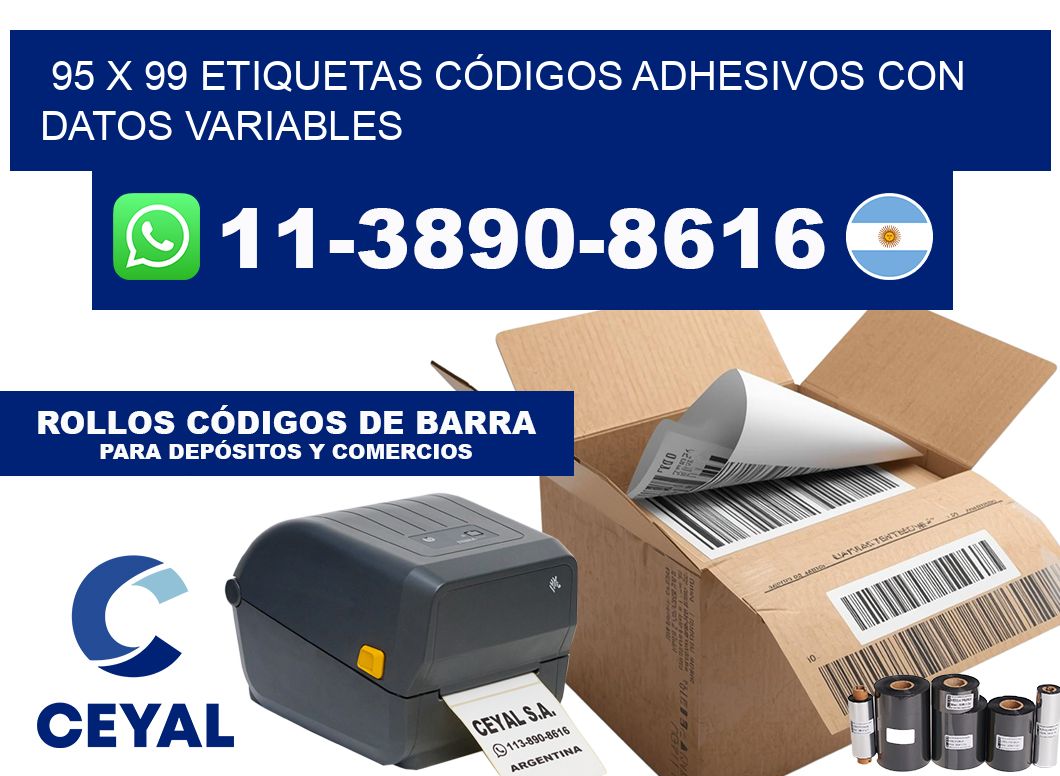 95 x 99 ETIQUETAS CÓDIGOS ADHESIVOS CON DATOS VARIABLES