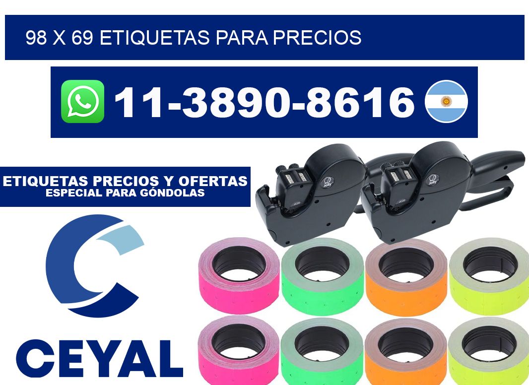 98 x 69 etiquetas para precios