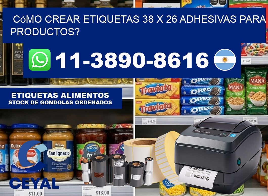Cómo crear etiquetas 38 x 26 adhesivas para productos?