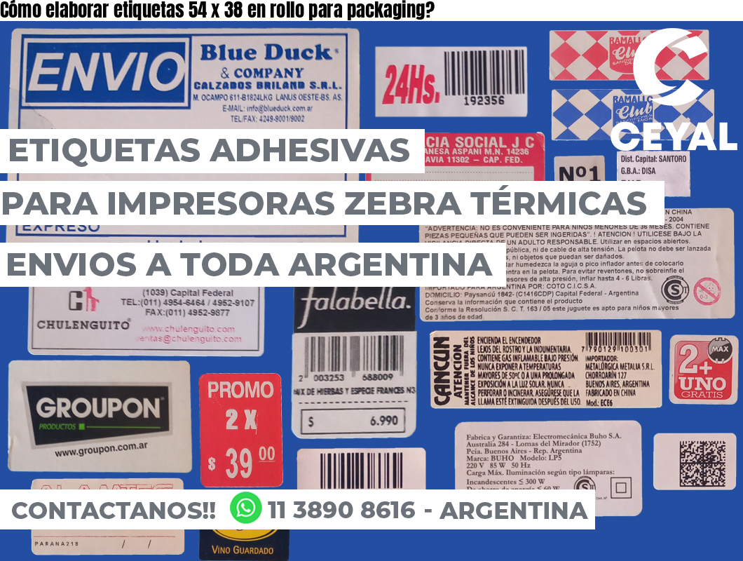 Cómo elaborar etiquetas 54 x 38 en rollo para packaging?