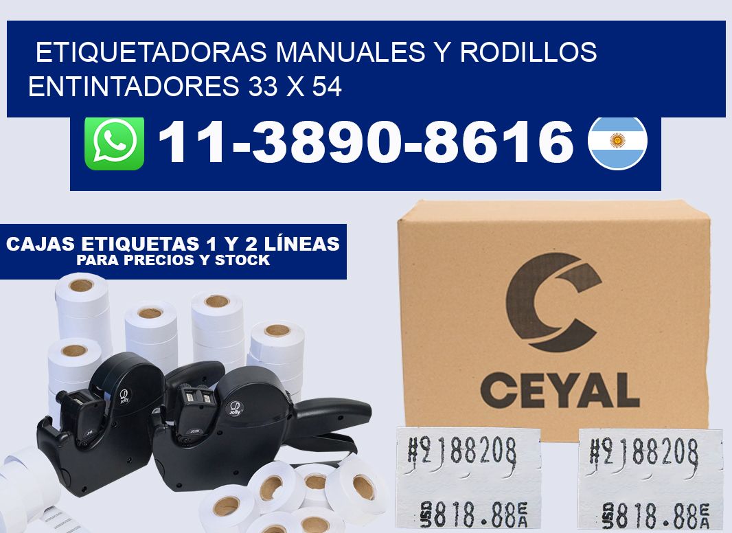 Etiquetadoras manuales y rodillos entintadores 33 x 54