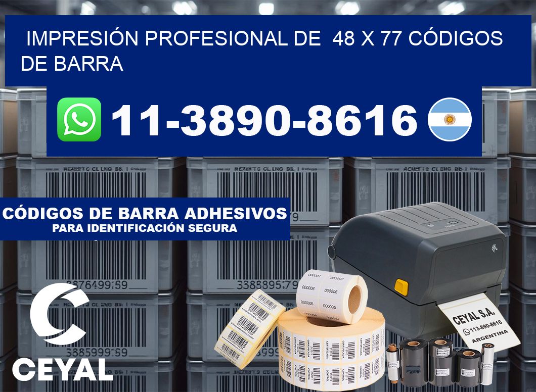 IMPRESIÓN PROFESIONAL DE  48 x 77 CÓDIGOS DE BARRA