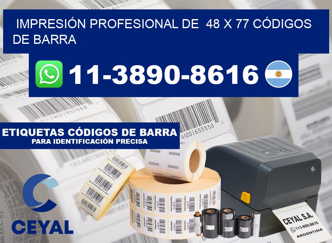 IMPRESIÓN PROFESIONAL DE  48 x 77 CÓDIGOS DE BARRA