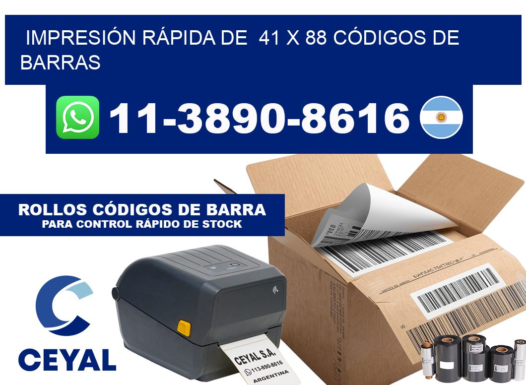 IMPRESIÓN RÁPIDA DE  41 x 88 CÓDIGOS DE BARRAS