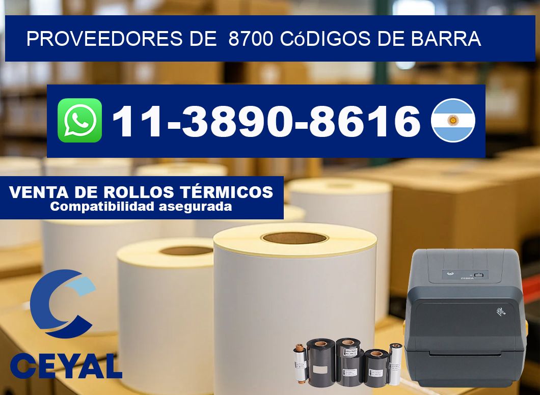 Proveedores de  8700 códigos de barra