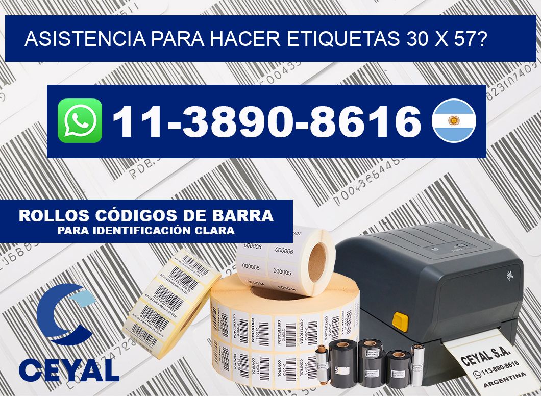 asistencia para hacer etiquetas 30 x 57?