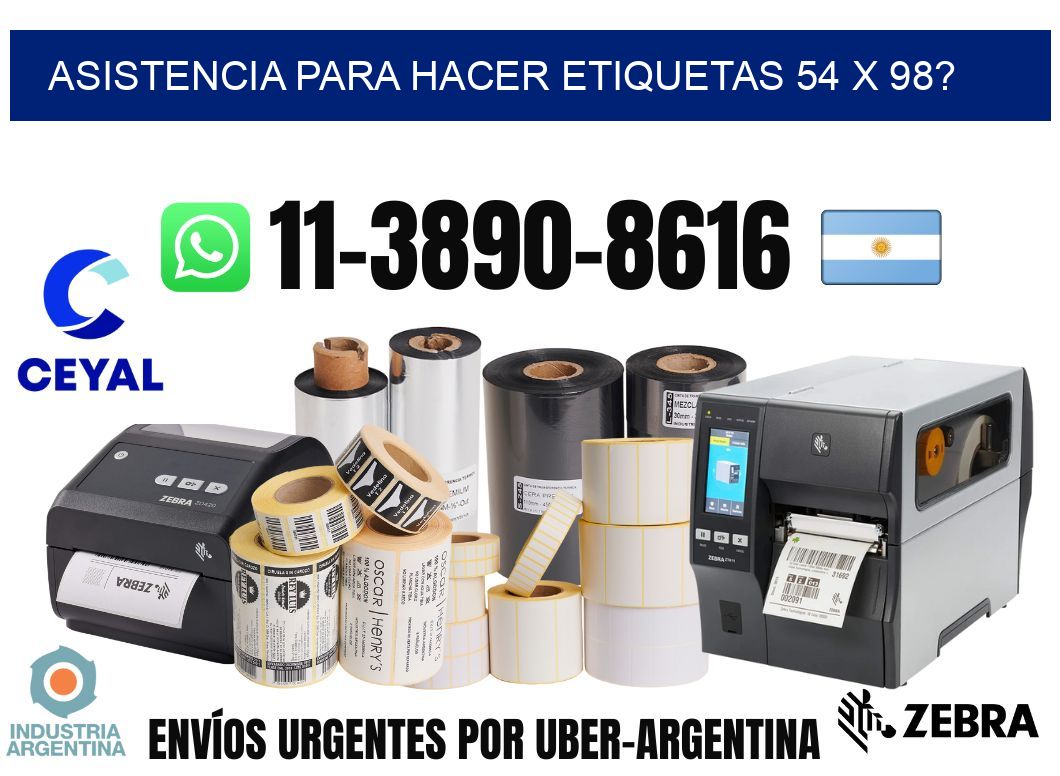 asistencia para hacer etiquetas 54 x 98?