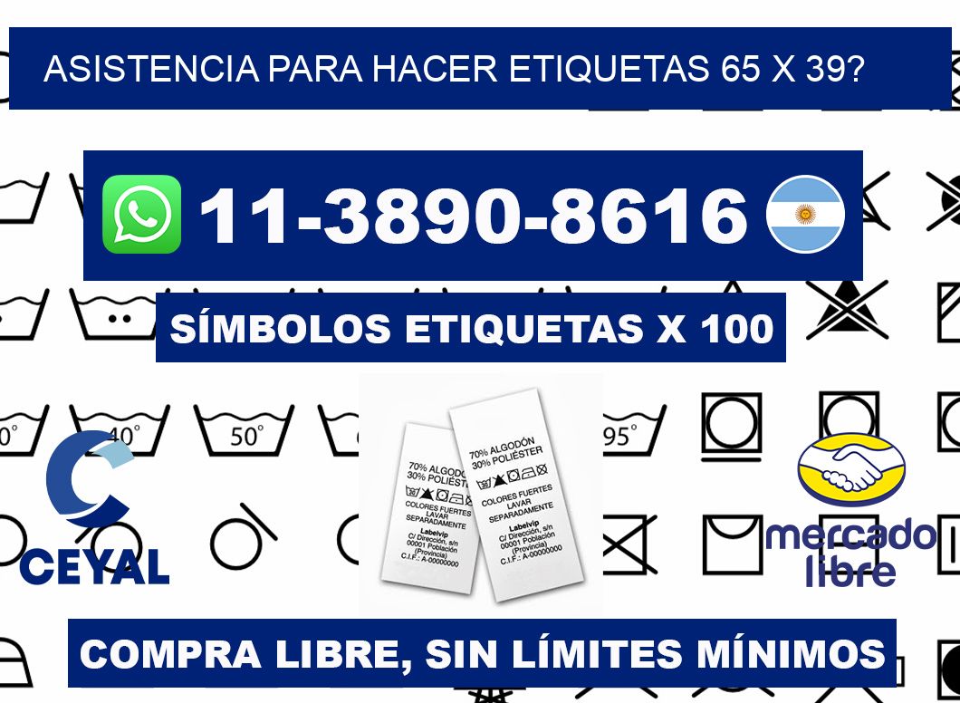 asistencia para hacer etiquetas 65 x 39?