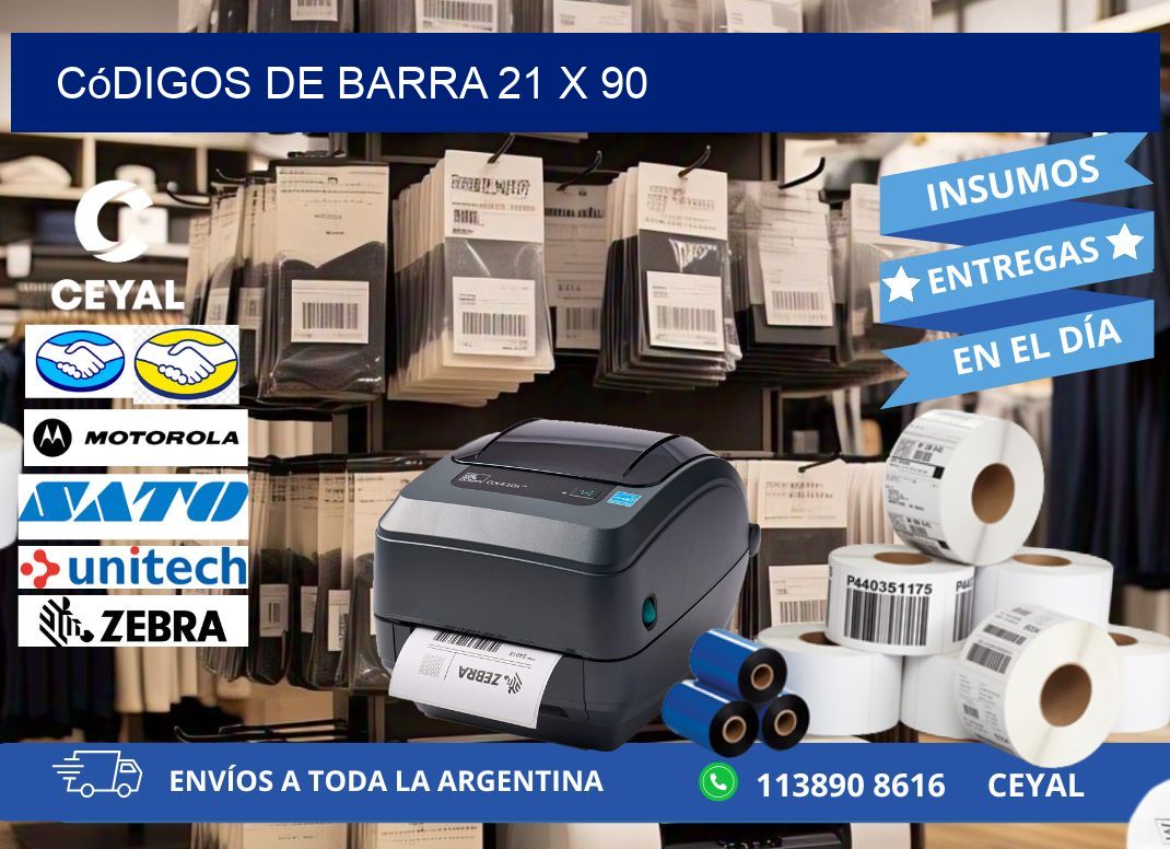 códigos de barra 21 x 90