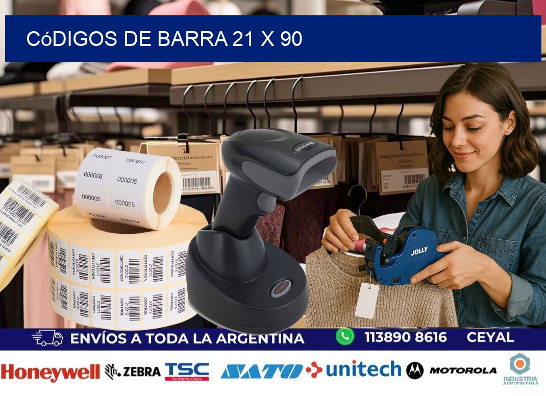 códigos de barra 21 x 90