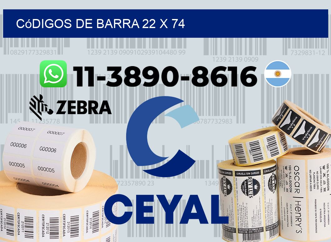 códigos de barra 22 x 74