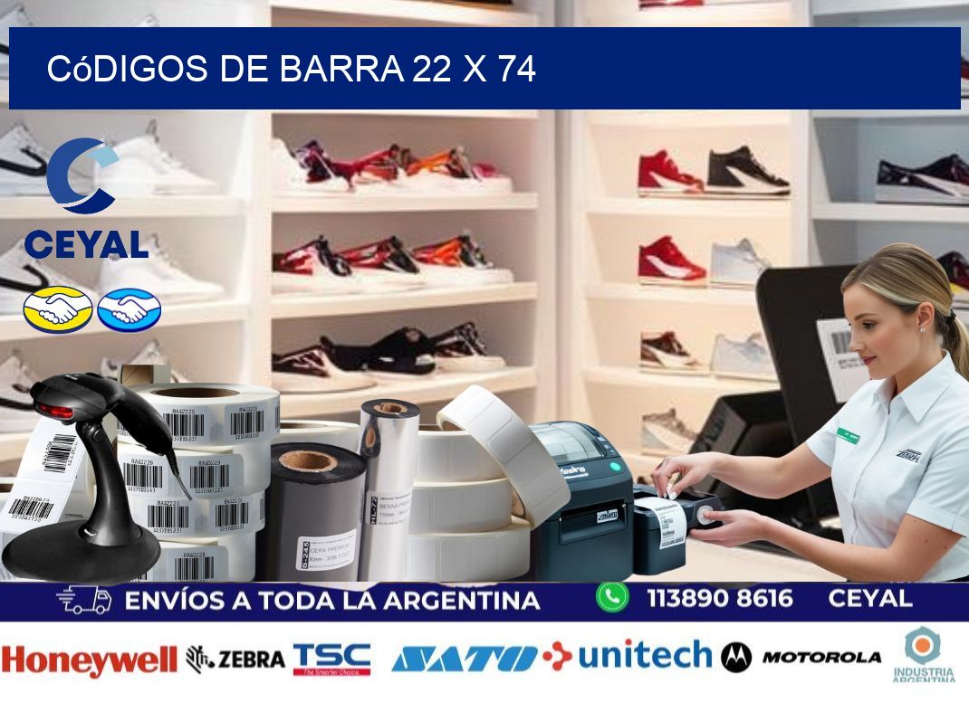 códigos de barra 22 x 74
