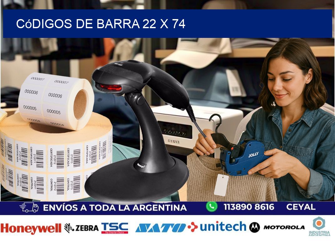 códigos de barra 22 x 74