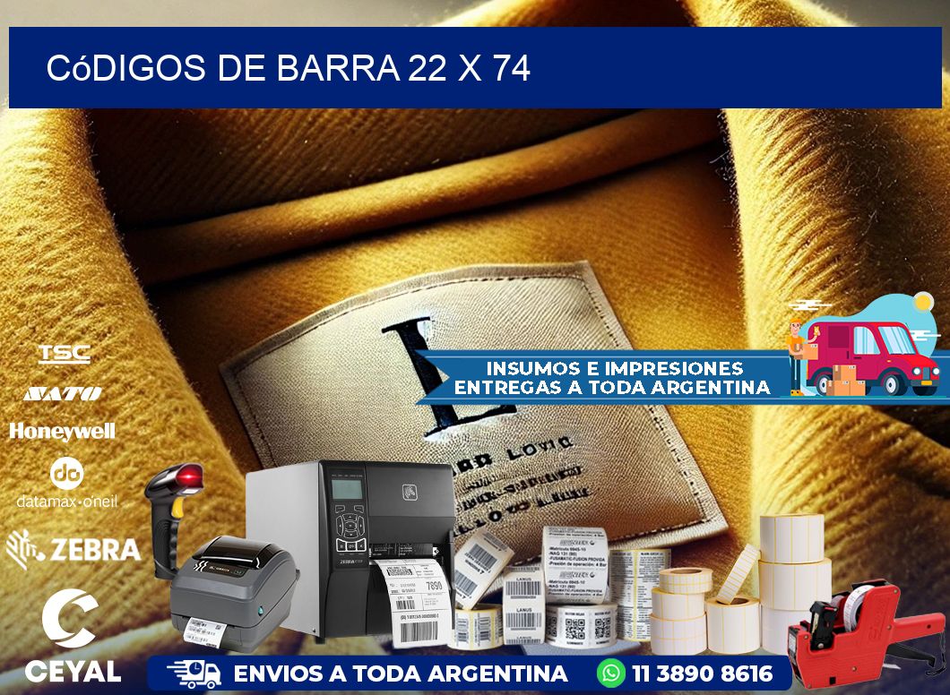 códigos de barra 22 x 74
