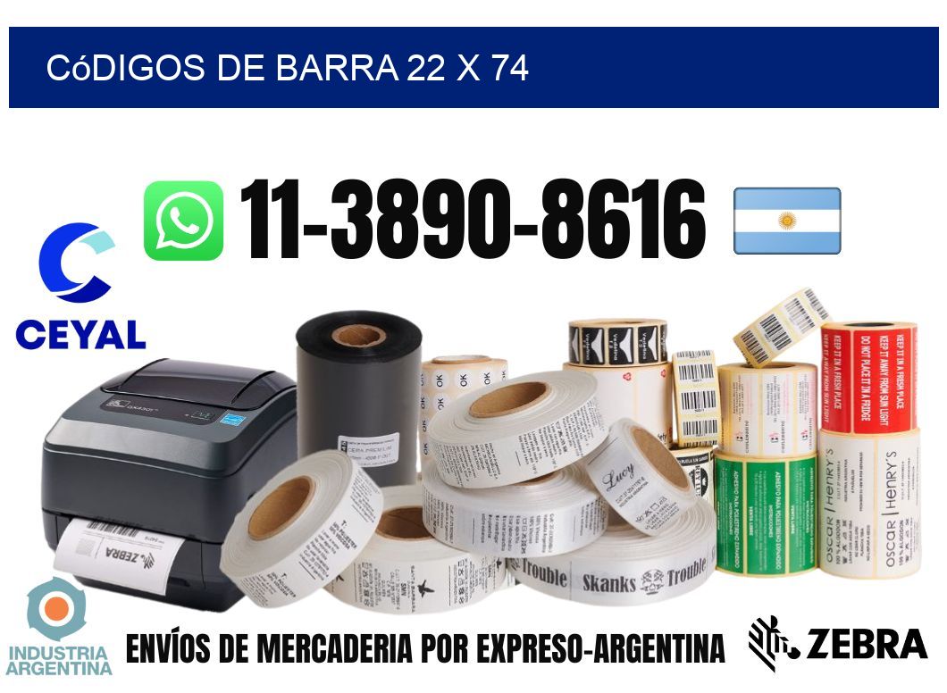 códigos de barra 22 x 74