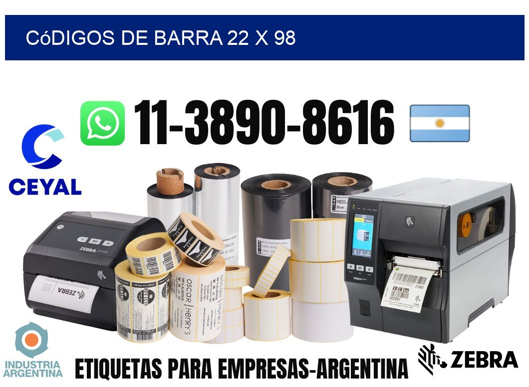 códigos de barra 22 x 98