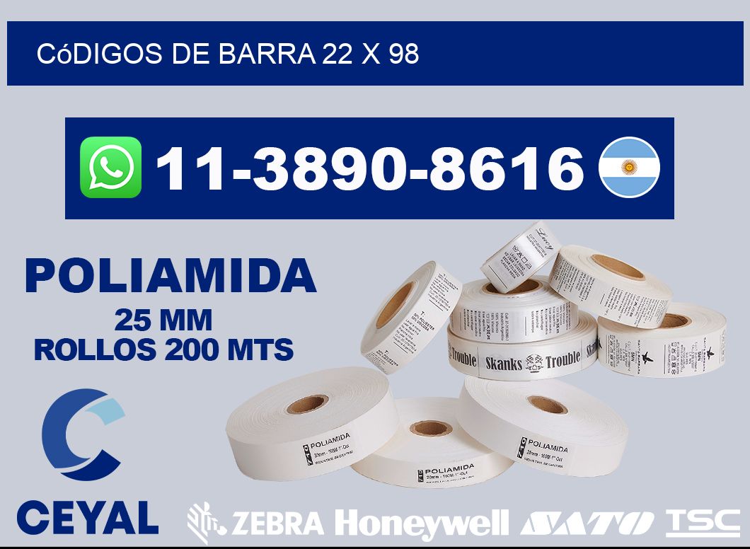 códigos de barra 22 x 98