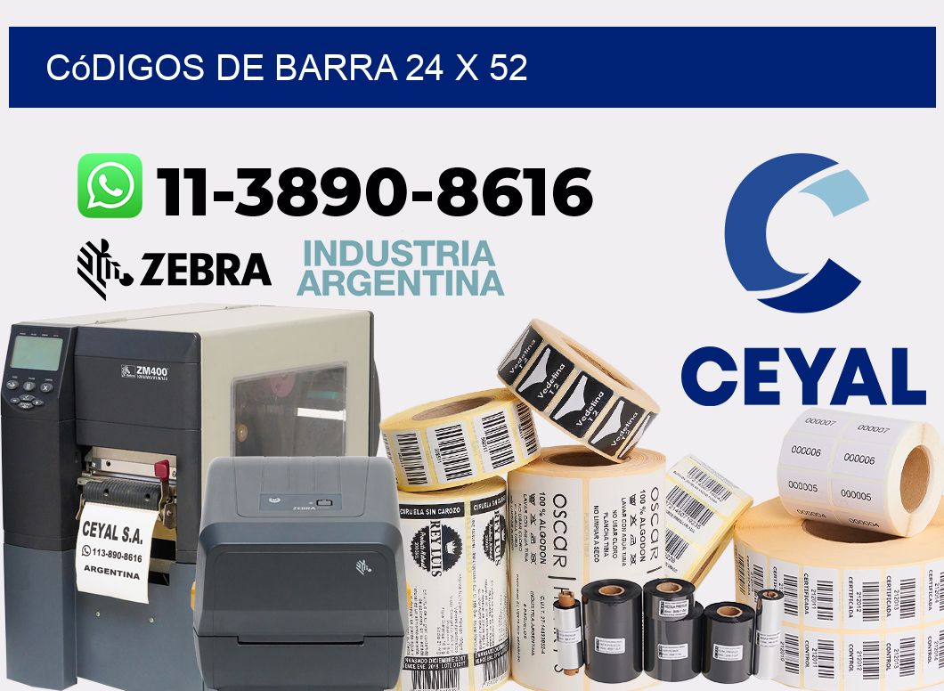 códigos de barra 24 x 52