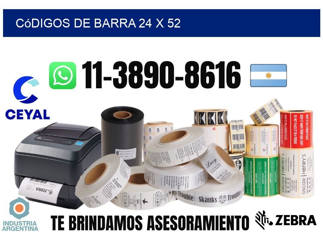 códigos de barra 24 x 52