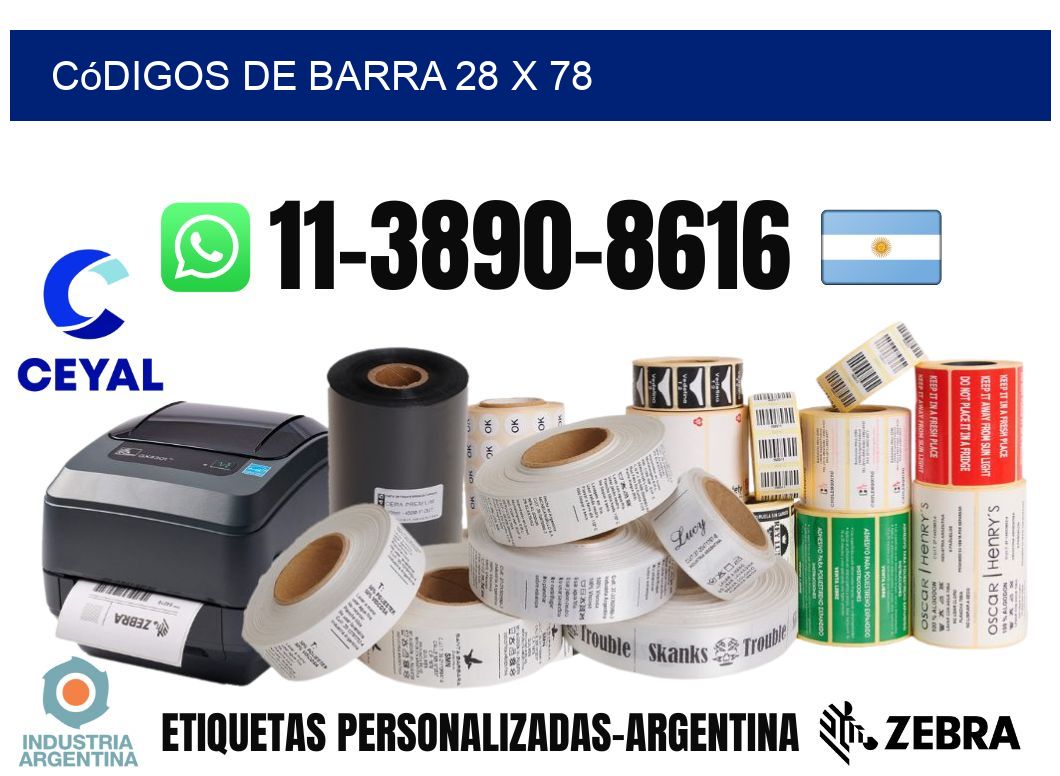 códigos de barra 28 x 78
