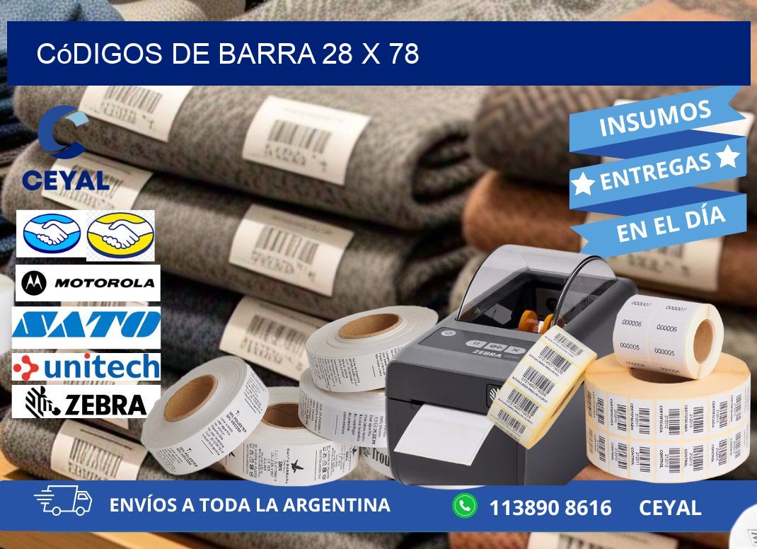 códigos de barra 28 x 78