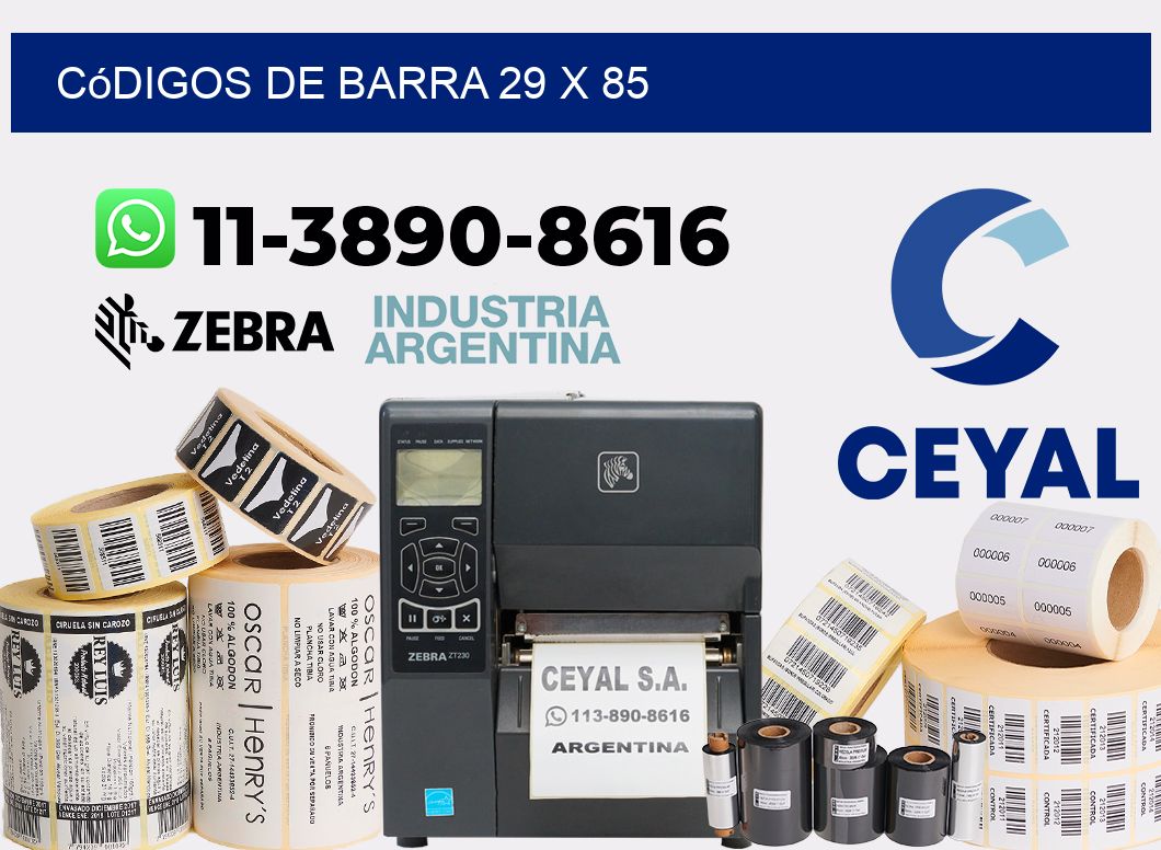códigos de barra 29 x 85