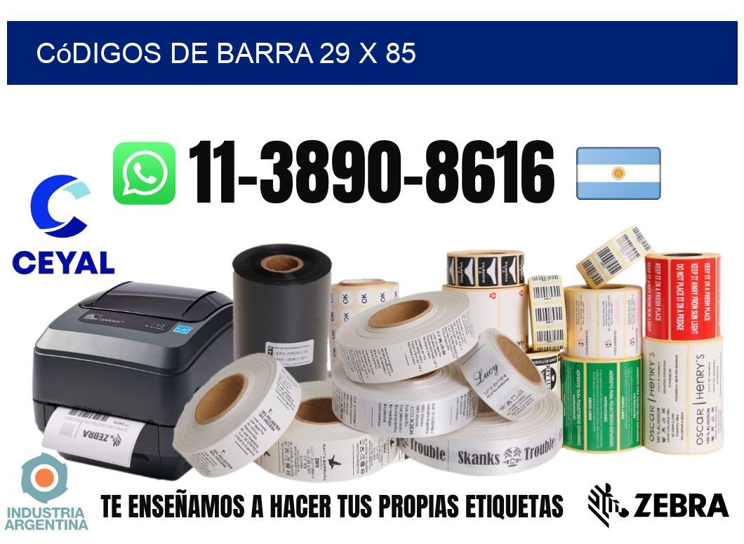 códigos de barra 29 x 85