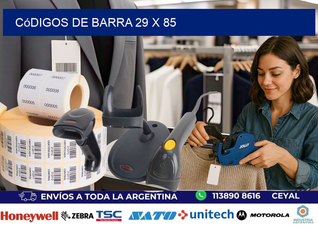 códigos de barra 29 x 85