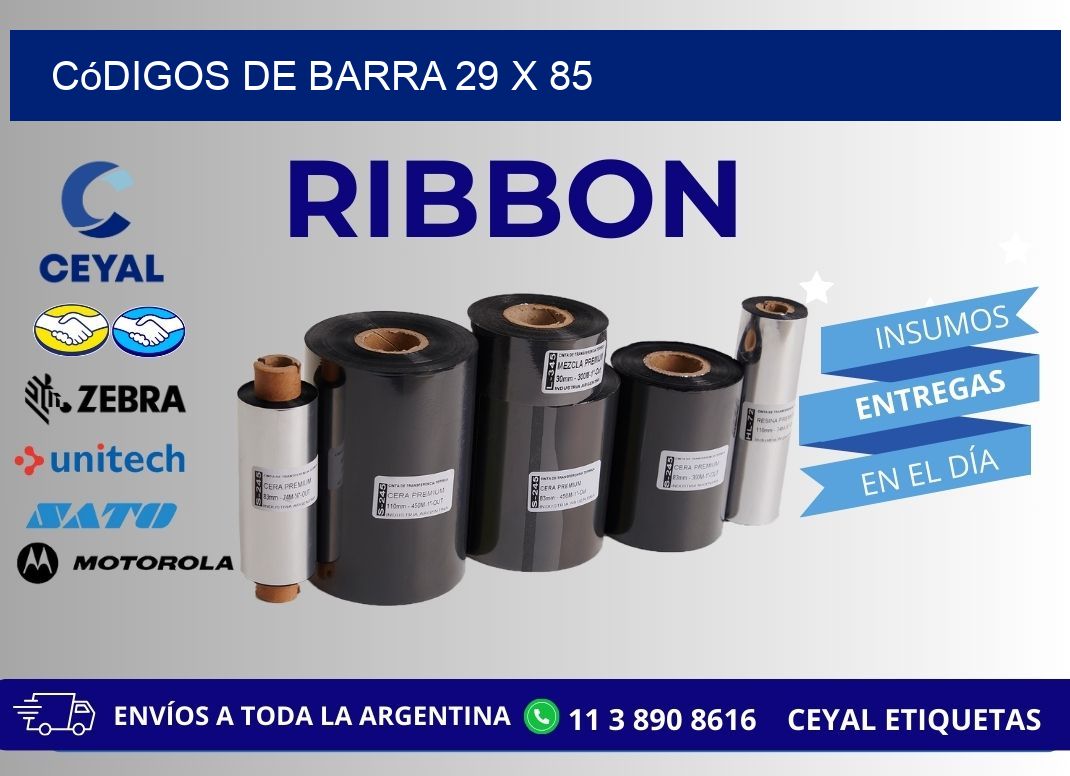 códigos de barra 29 x 85