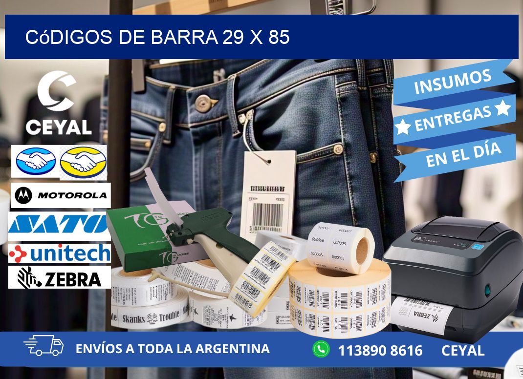 códigos de barra 29 x 85