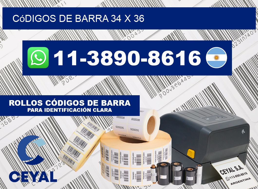 códigos de barra 34 x 36
