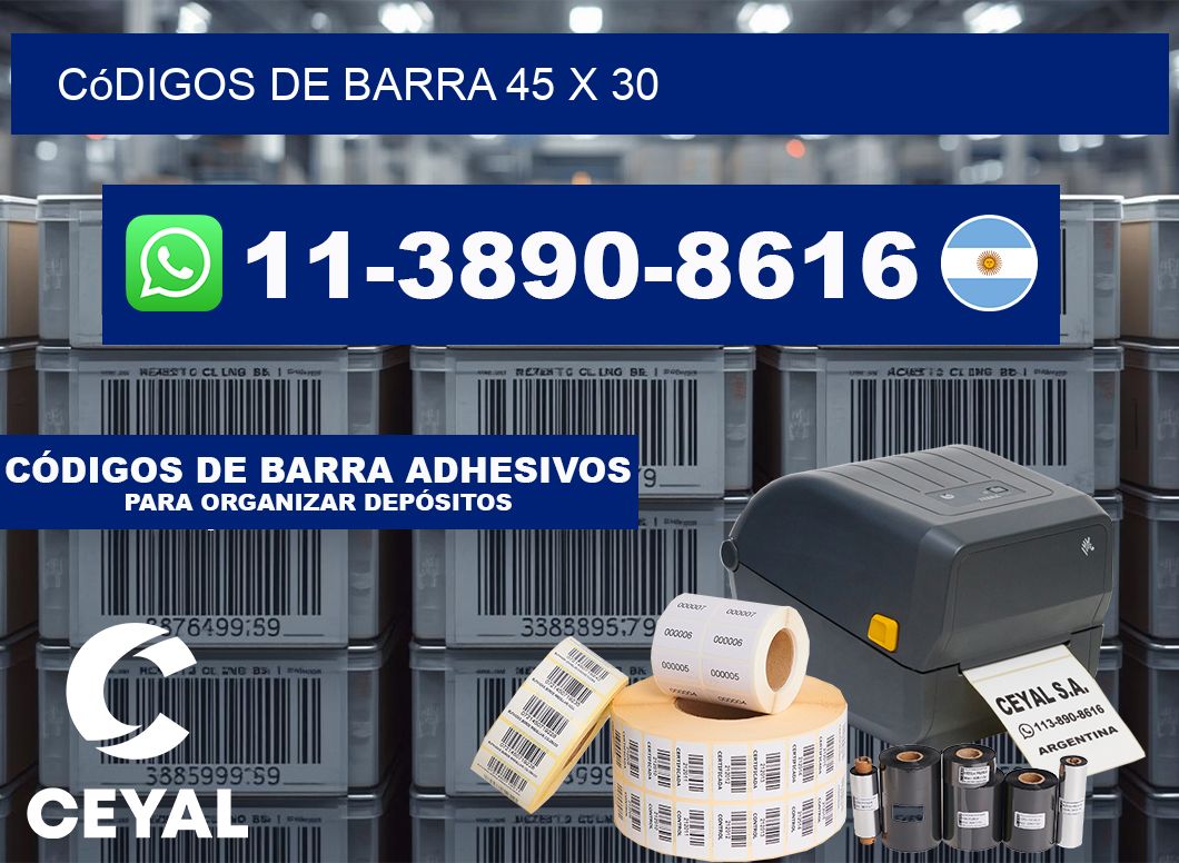 códigos de barra 45 x 30