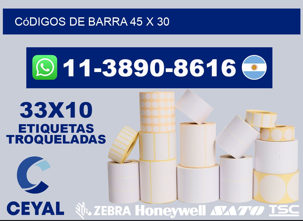 códigos de barra 45 x 30