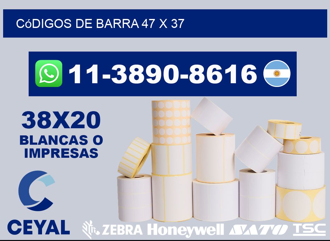 códigos de barra 47 x 37