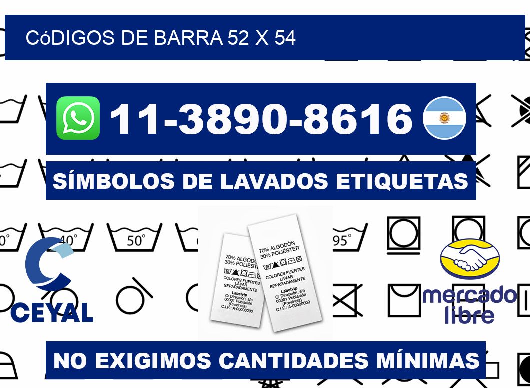 códigos de barra 52 x 54