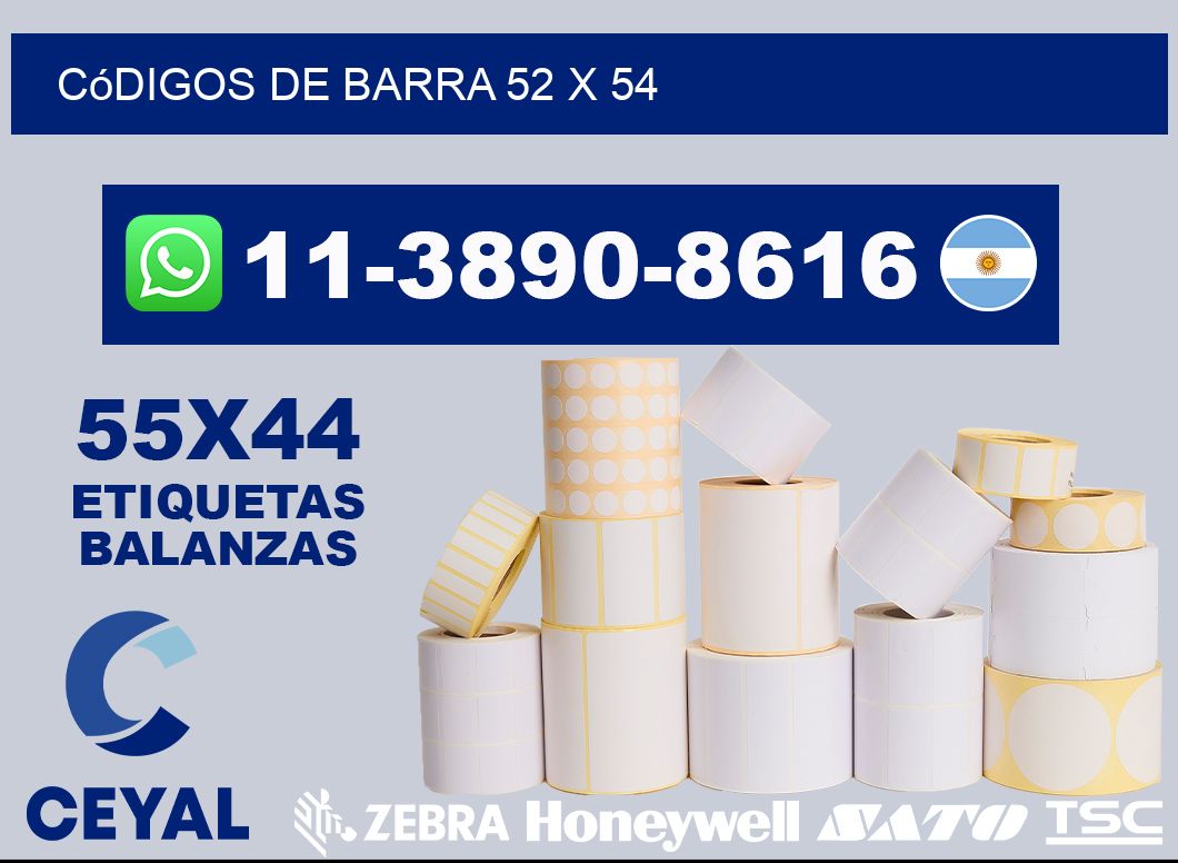 códigos de barra 52 x 54