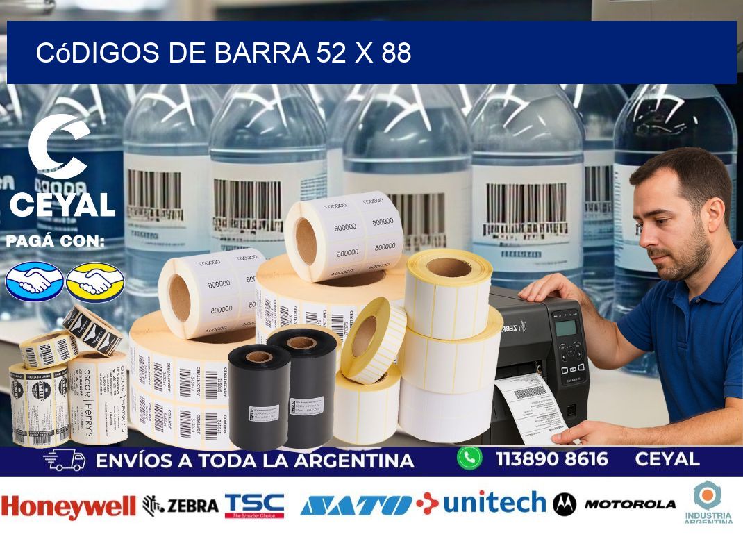 códigos de barra 52 x 88