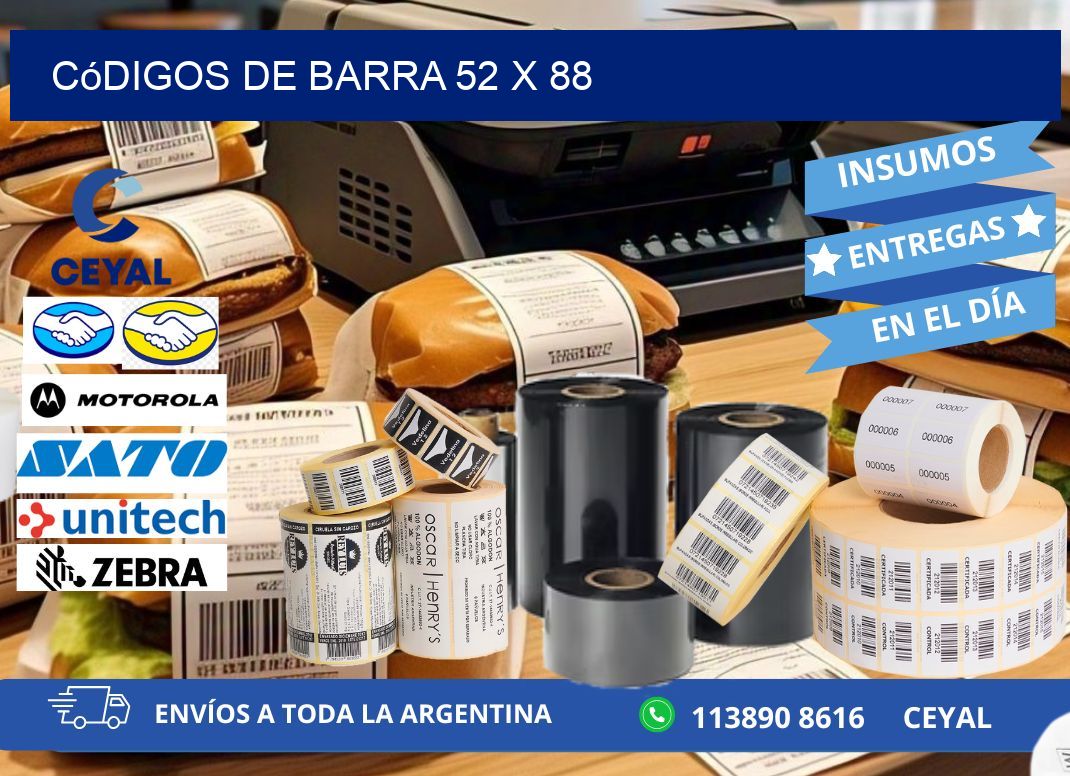 códigos de barra 52 x 88