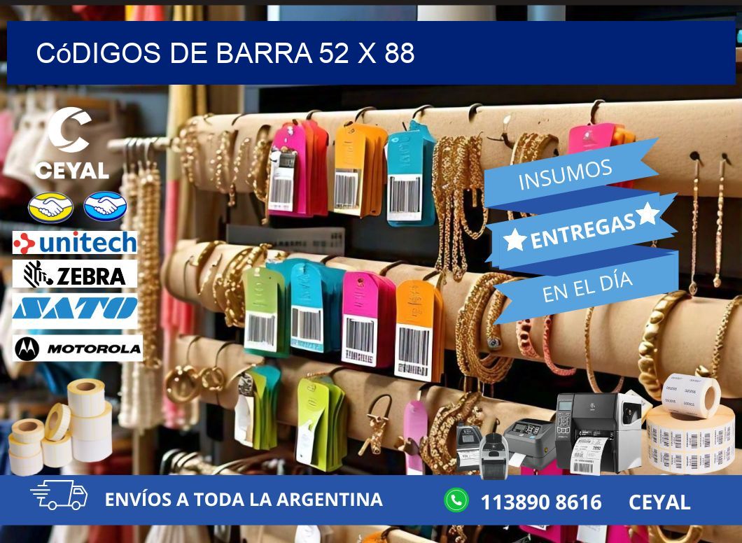 códigos de barra 52 x 88