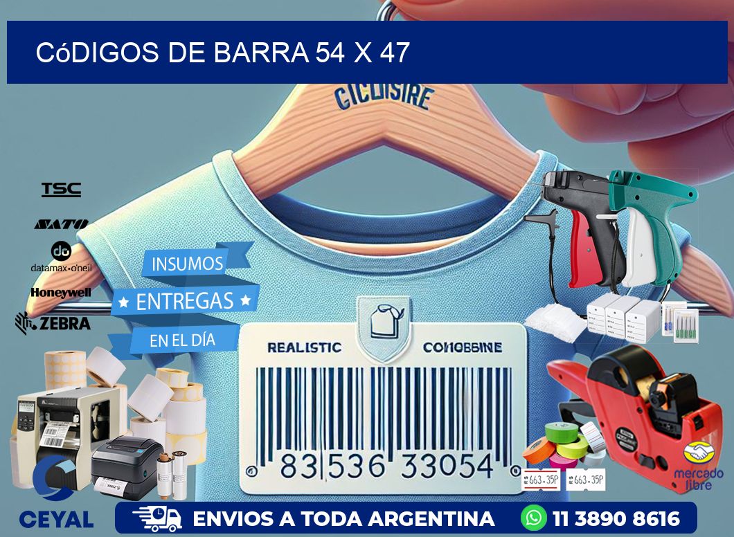códigos de barra 54 x 47